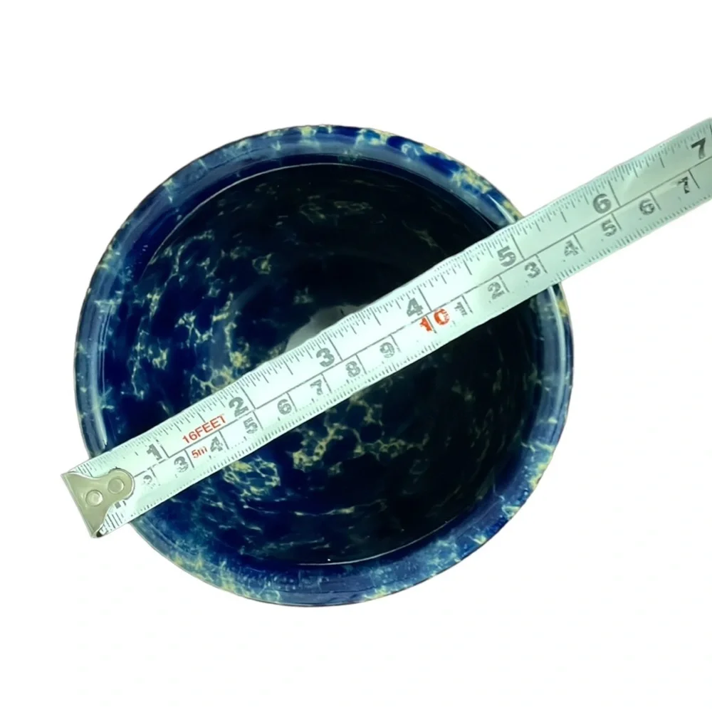 Bennington Potters 1875 Vermont Splatter Cobalt Blue 4 Inch Tall Vintage Bowl